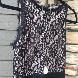 Black lace mini dress